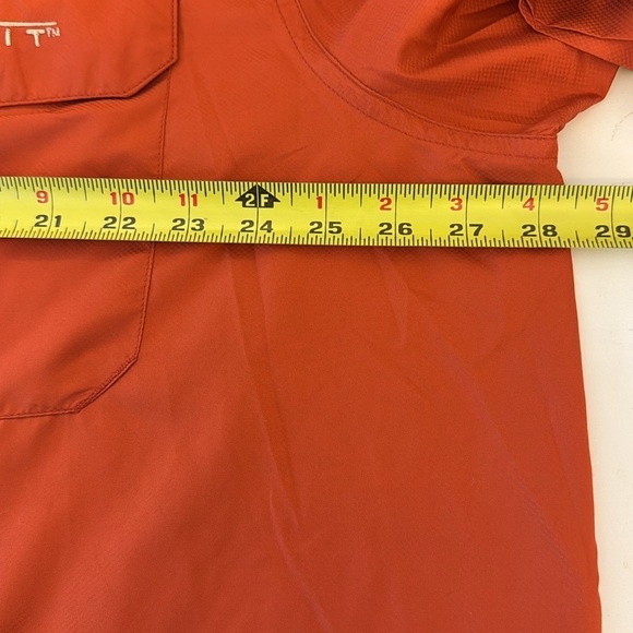 HABIT Casual Orange Button Down Shirt with Short Sleeves #258 - Picture 9 of 10